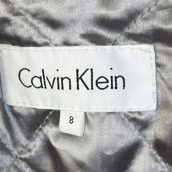 Calvin Klein Wool Blend Jacket Pea Coat Double Breasted Women 8 Black Warm - Picture 2 of 16